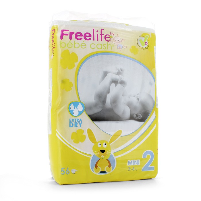 Freelife Pañal bebecash 2 mini 3-6kg 56uds